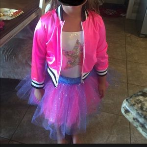 Dance costume tutu pink jacket size 7/8